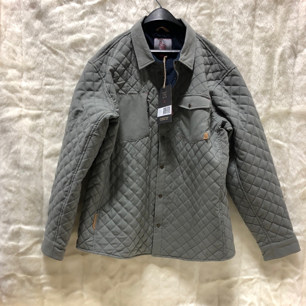 Mens XXL Western Rise Quilted Shirt Grey